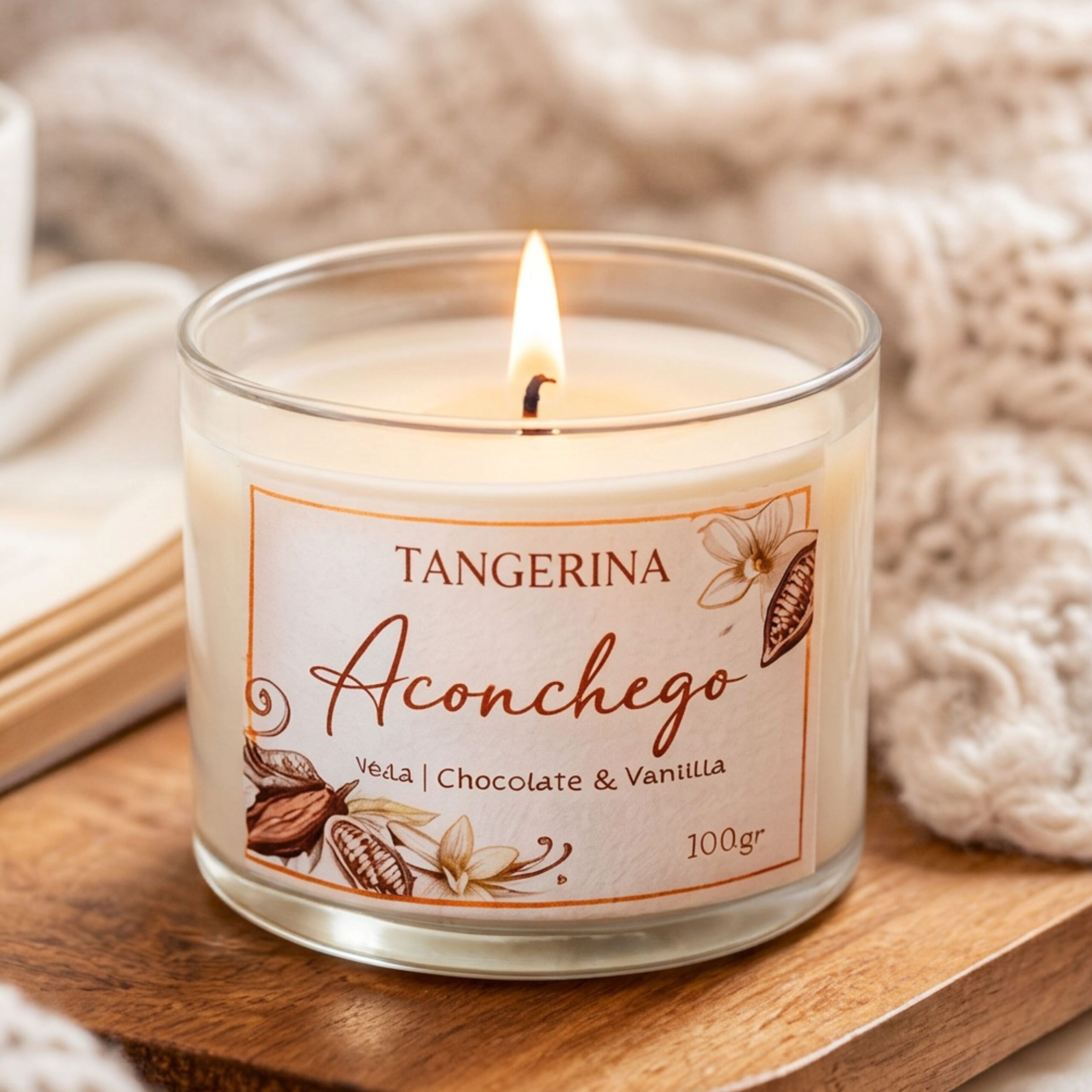 Vela Aromatica Aconchego - Vanilla e Chocolate com Pimenta - Imagem 5