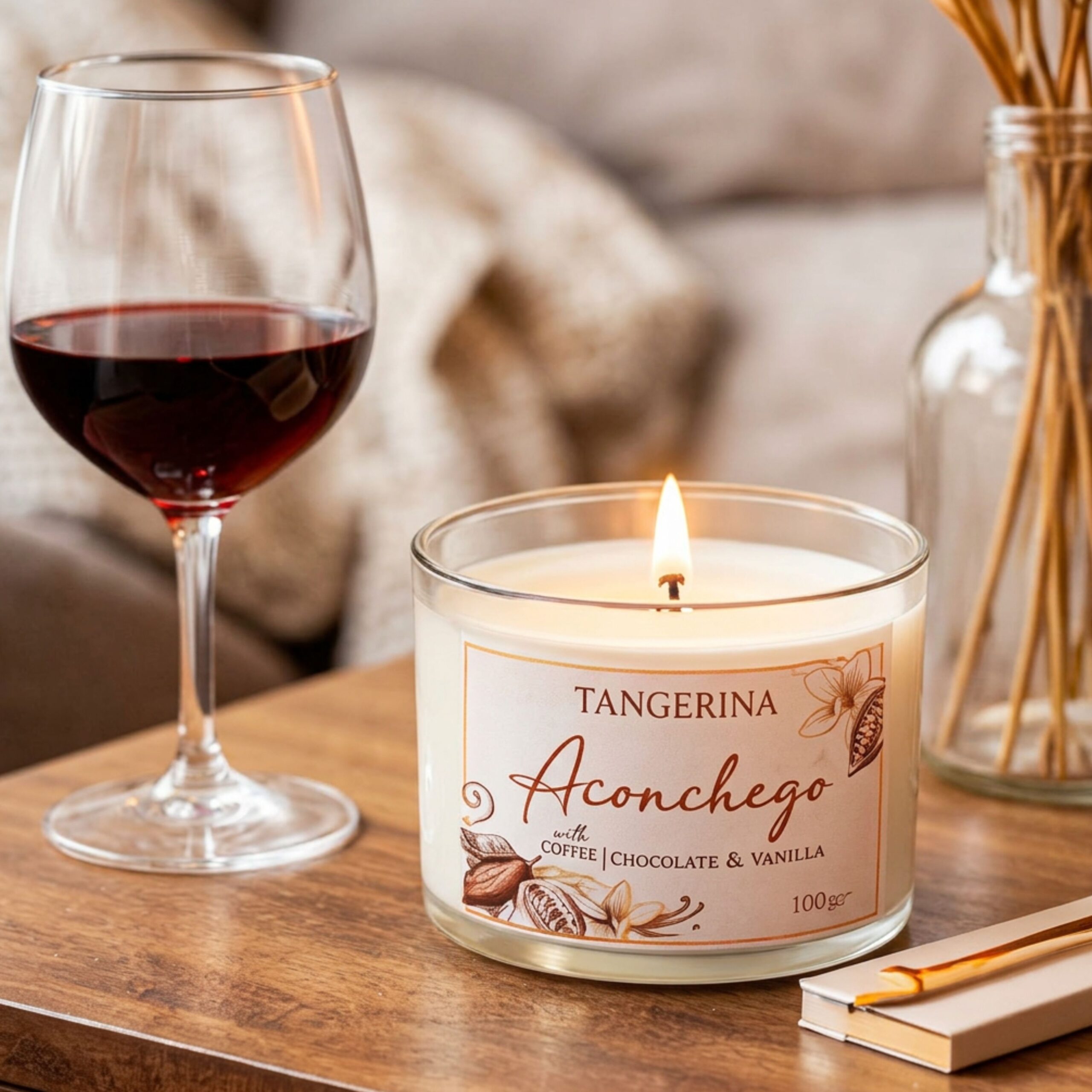 Vela Aromatica Aconchego - Vanilla e Chocolate com Pimenta - Imagem 2
